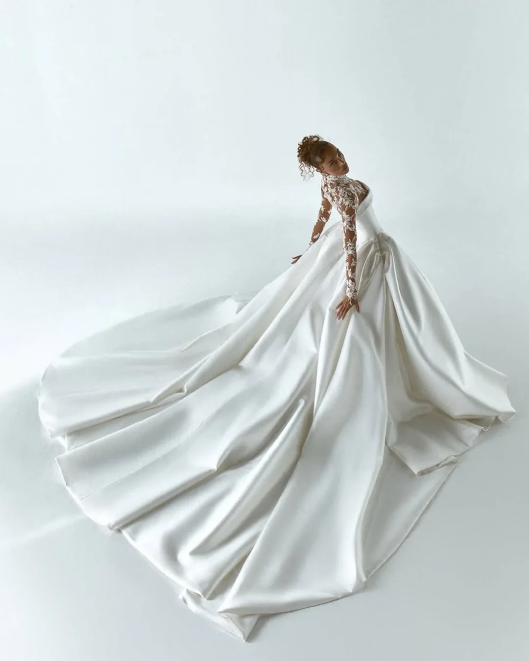 Satin Wedding Dress Lace Ball Gown Vestido De Novia Boda 2 En 1 Desmontable Corset Princesa Minimalista Elegante Civil Bespoke