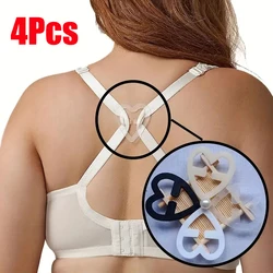 4Pcs Invisible Buckle for Underwear Straps Sexy Heart Oval Split Control Clips Conceal Bra Strap Buckle Adjust Adapter