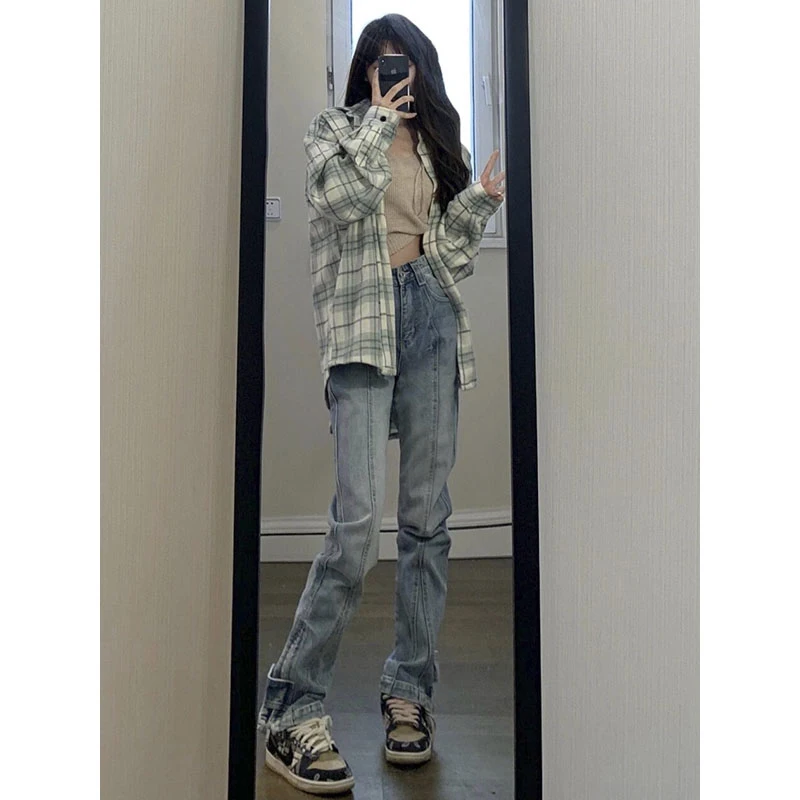 

2026 New Design Wide Leg Jeans Women's Trendy High Waist Long Pants plus Size Faionable Summer Street Sle Bootcut