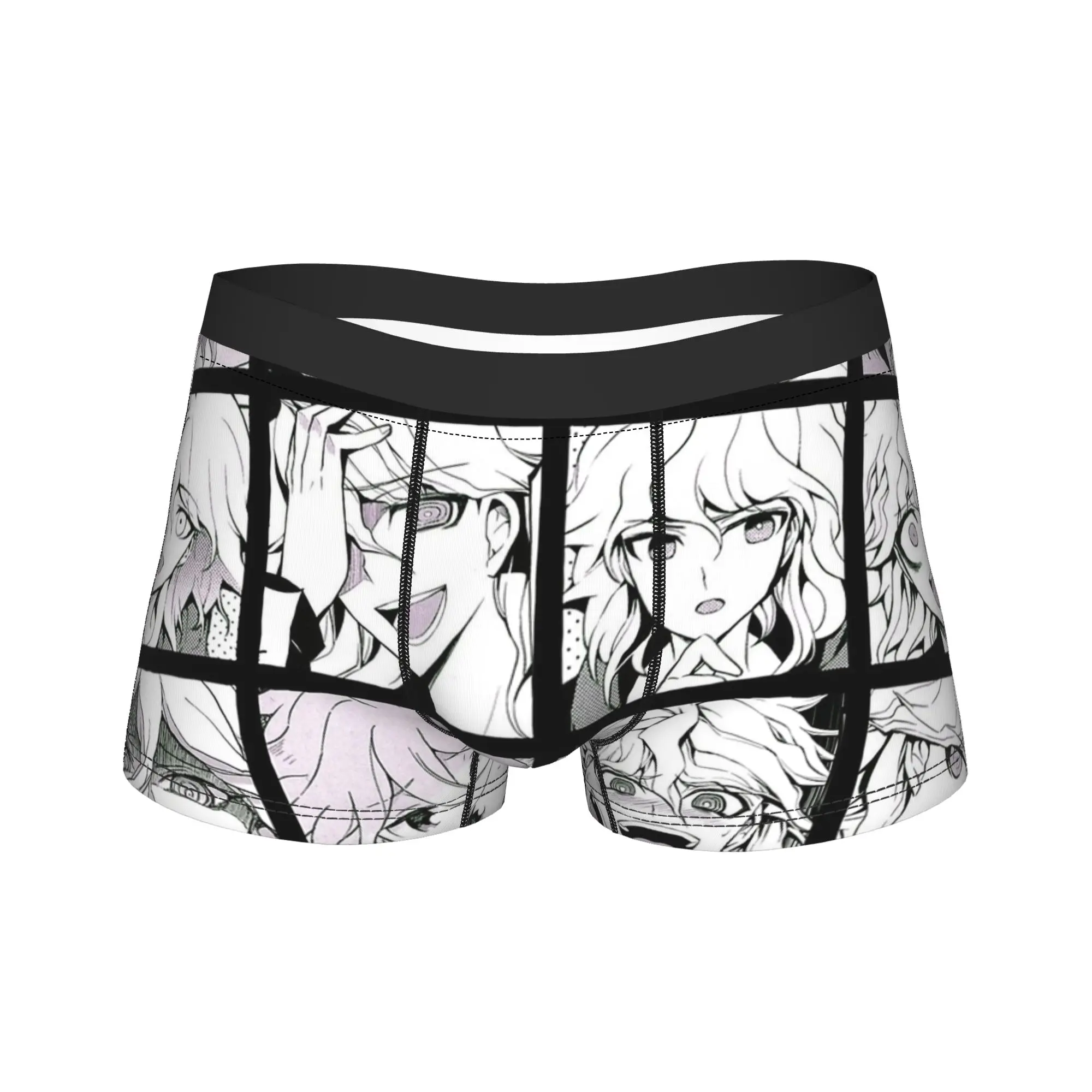 Men Nagito Komaeda Manga Collection Long Underwear Danganronpa Game Novelty Boxer Briefs Shorts Panties Male Underpants M-XXL