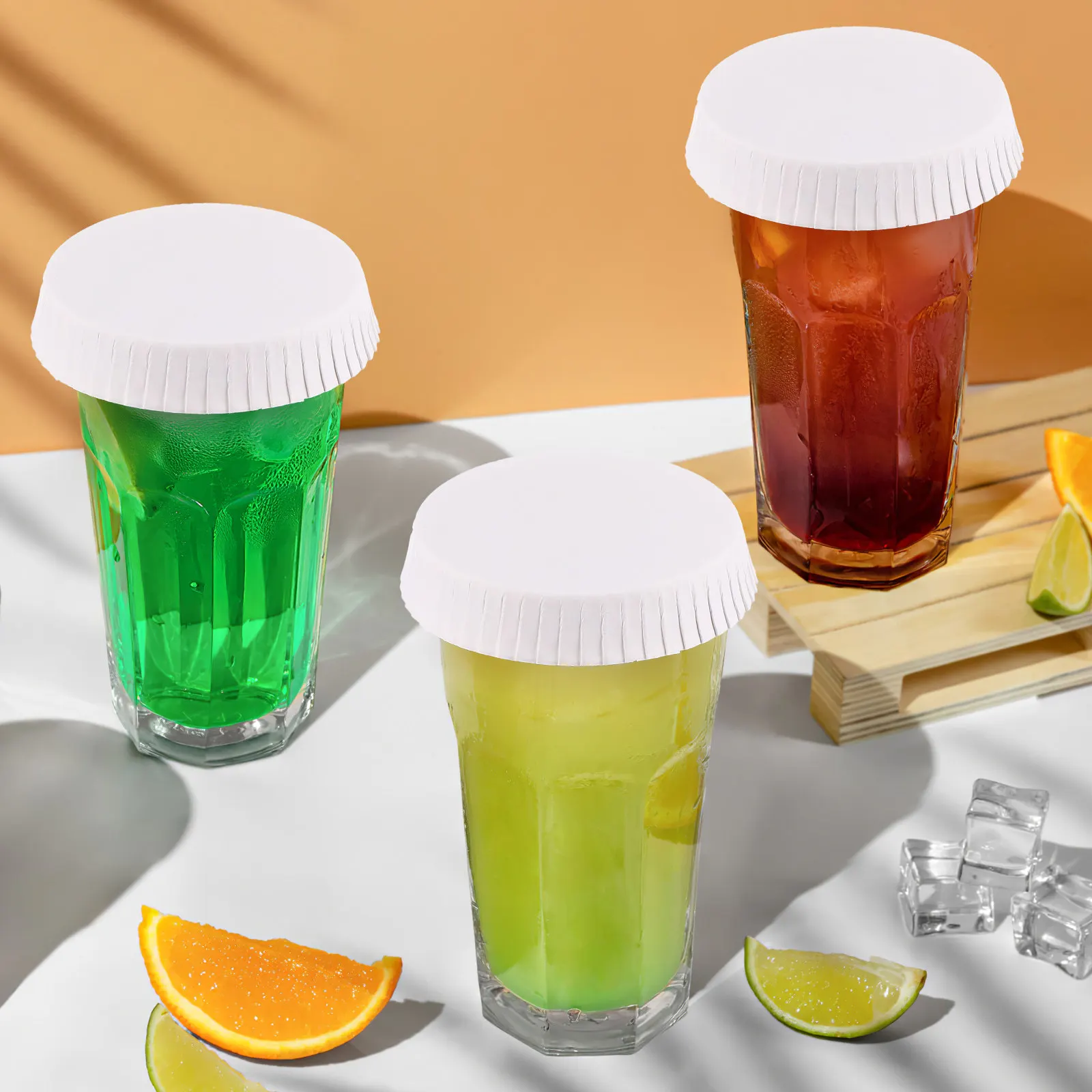 100Pcs Disposable Paper Cup Covers Safe Eco Friendly for Hotels Restaurants Nail Salons Tea Houses Exhibition Centers Cup Lid