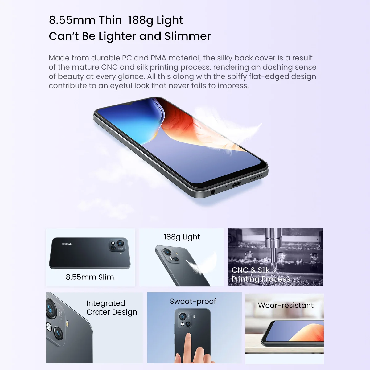 Smartphone Android 8GB+128GB Blackview Oscal C80 Global Version Octa Core Fast Charging 50MP Camera 5180mAh mobile Cell phone