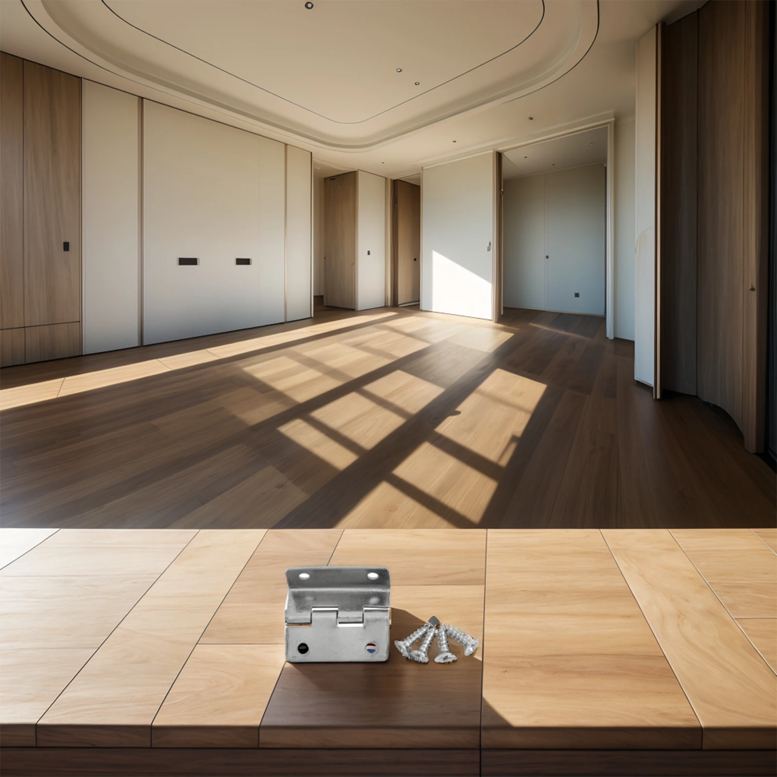 Nickel-Plated Tri-Fold Hinge for Wooden Chests Cabinet Doors Wardrobes Jewelry Cabinets Suitcases Cupboards Trunks