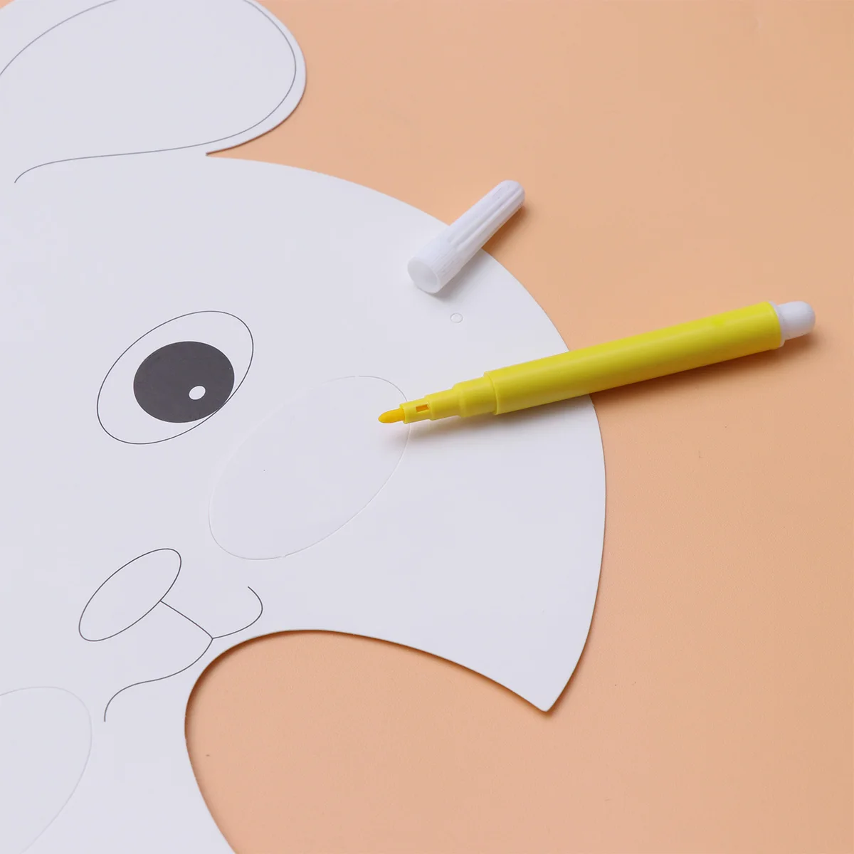 

15 Pcs Hand Painted Masks Kids DIY Craft Animal Paper Face Mask Gifts for Children Party White Mask Color Marker