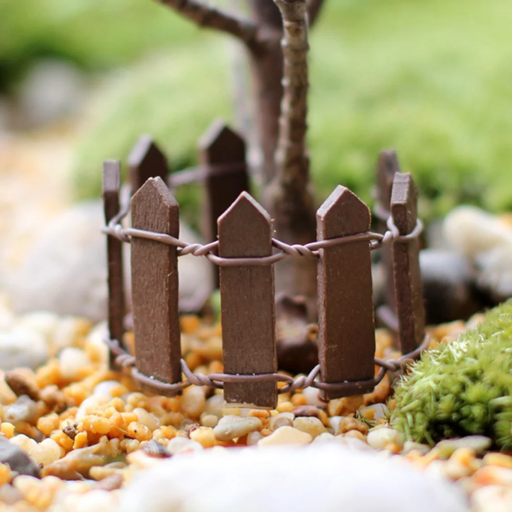 

Flexible Mini Wood Fence Diy Decoration For Fairy Garden Micro Landscape Bonsai Terrarium Ornament Coffee Realistic Picket Fence