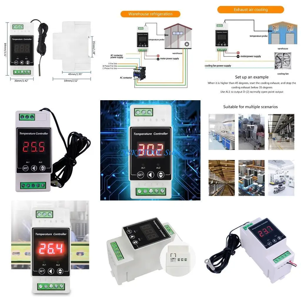 L8RC Adjustable Temperature Control System Mount Digital Temperature Controller
