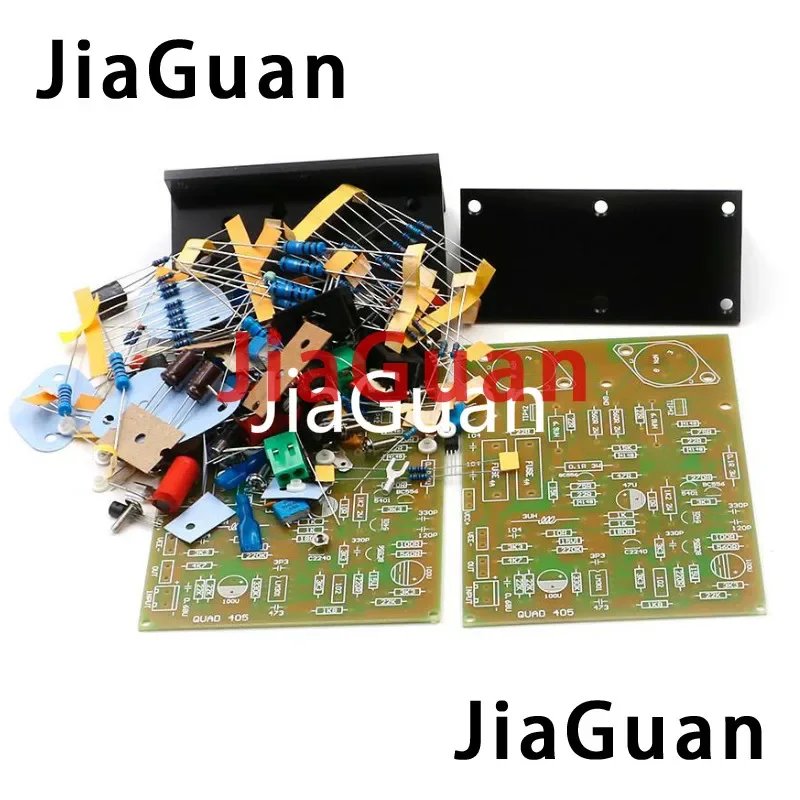 

1 Pair DIY kit Clone QUAD405 100W+100W 8R Dual Channel Power AMP Amplifier Board with Angle Aluminum 2pcs Boards