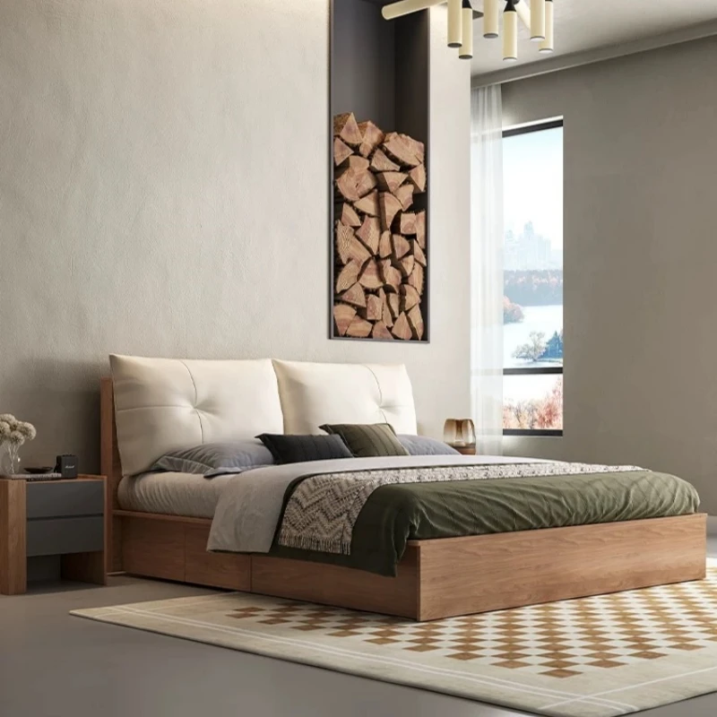 

ⅹ-New Product Modern Home Bedroom Furniture Simple Double Design Wood Beds&