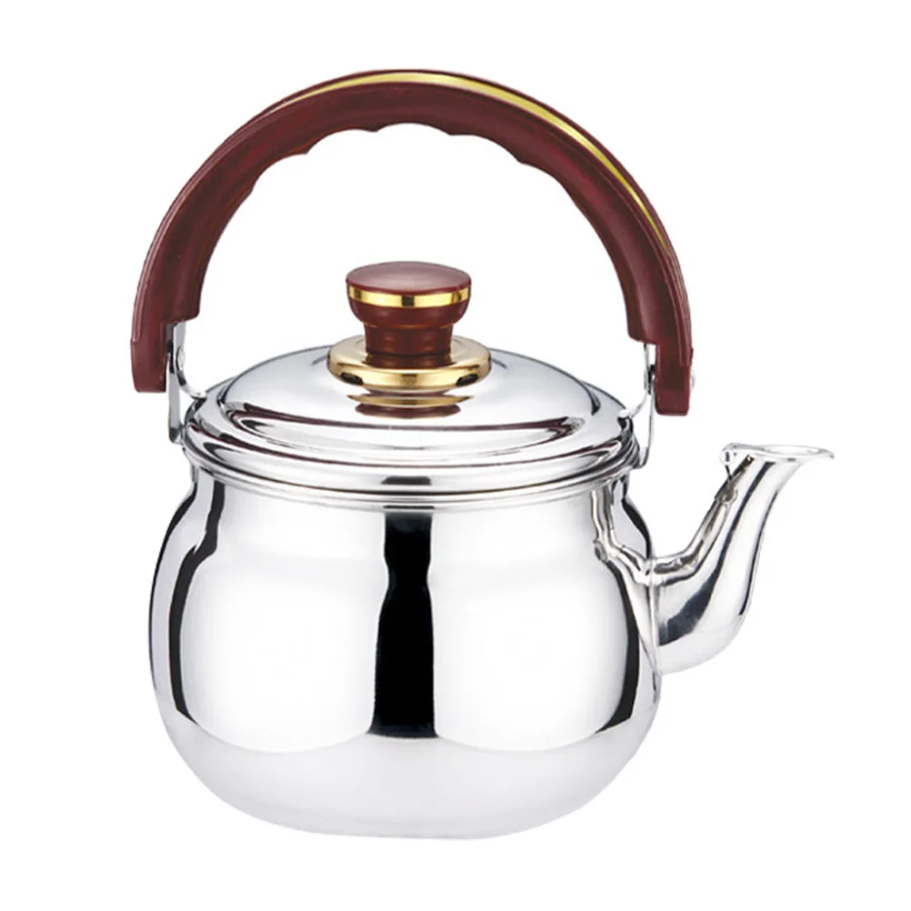 

1pc Whistling Tea Kettle Stainless Steel Flat Bottom Boiling Water Kettle Kitchen Gadget For Home Use Whistling