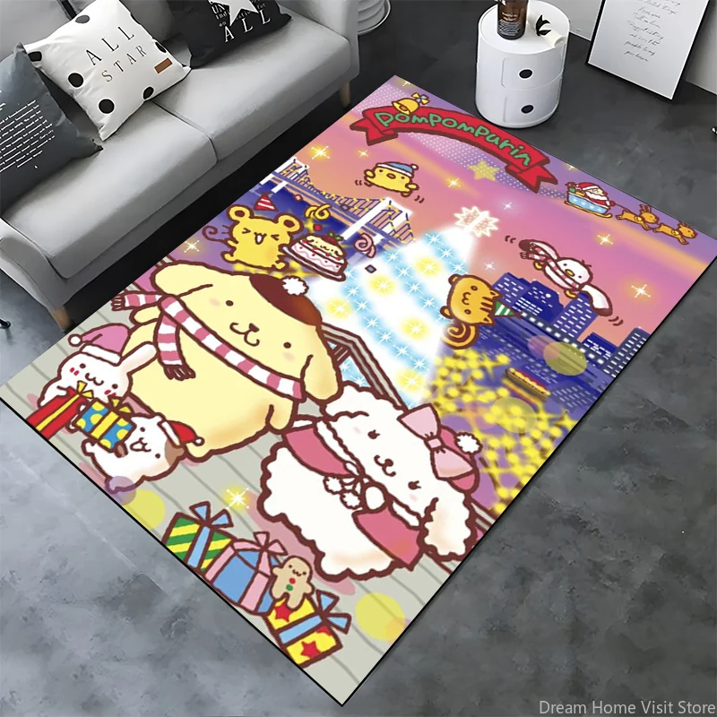 MINISO Sanrio Pom Pom Purin Cute Dog Cartoon Area Rug Carpet For Home Living Room Children's Bedroom Kitchen Mat Floor Mat Gifts