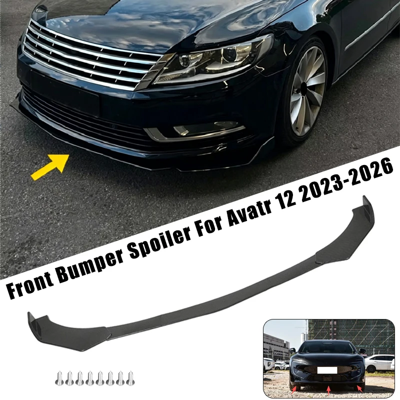 Sport Front Bumper Splitter Spoiler Lip For Avatr 12 2023-2026 5Pcs Adjustable Sectional Car Exterior Tuning Body Kit