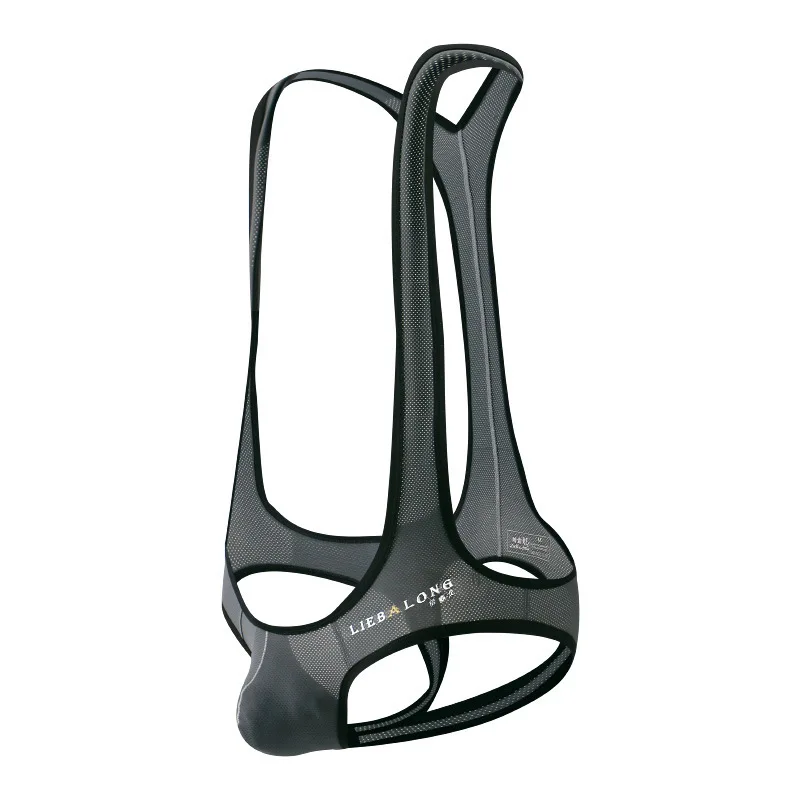 

Men's Innerwear Seamless Underwear Ice Silk Mesh High Elasticity Pouch Bag Rear Open Double Panel Shorts