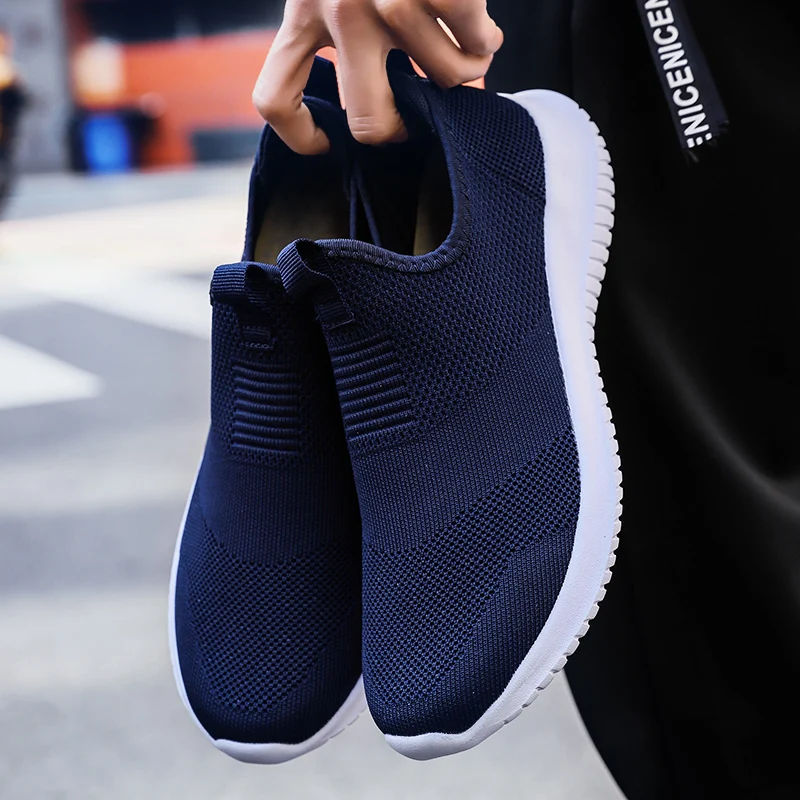 Spring Men Shoes Slip on Casual Shoes Lightweight Comfortable Breathable Couple Walking Sneakers Feminino Zapatos Hombre 48 Male