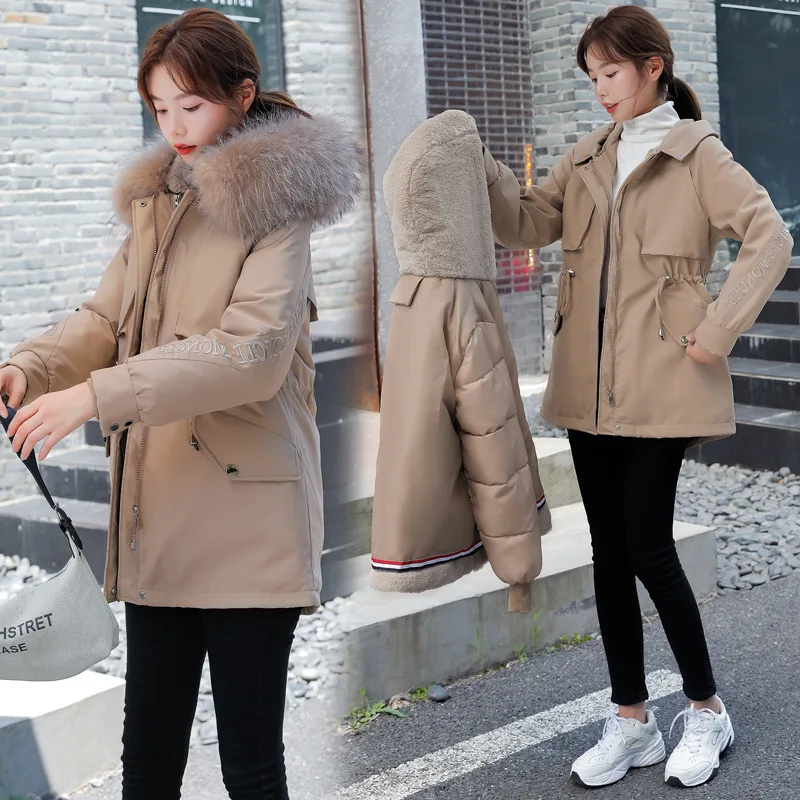 

2-wear Pike Women's Mid-length Winter Velvet Padded Jacket Plus Size Fleece Coat Outdoor Hiking Trekking Fitness Sport Windbreak