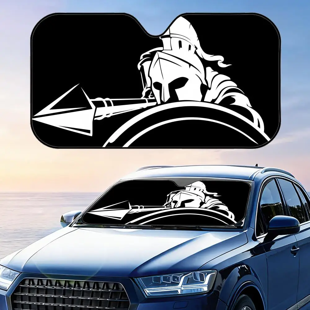 

Солнцезащитный козырек Spartan Warrior Spear and Shield, многоразовый, из алюминиевой фольги, для защиты от УФ-излучения и теплоизоляции, накладка на лобовое стекло