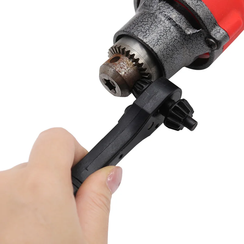 Llave de mandril de taladro 2 en 1, llave de trinquete rápido negro, dos llaves dobles más nuevo modelo duro