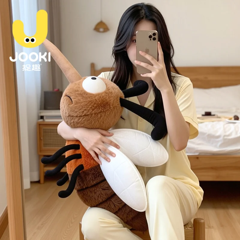 80cm Creative Mosquito Cockroach House Fly Plush Toy Big Size Simulated Insects Plushies Soft Stuffed Doll Pillow Birthday Gift