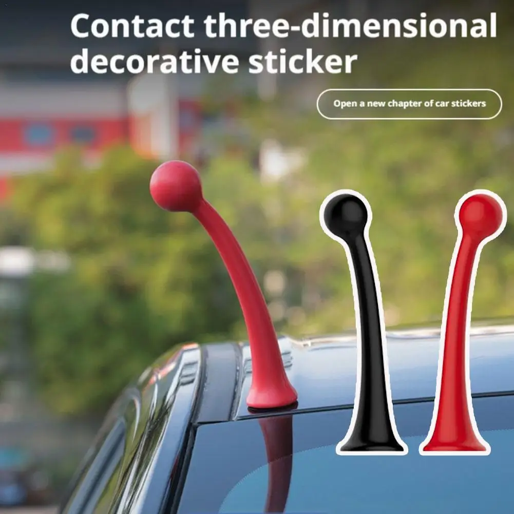 

1 pair Car Roof Decoration 3D Elf Tentacles Stickers Creative Funny Gift Ornaments Accessories For Automobile, Electric vehicle