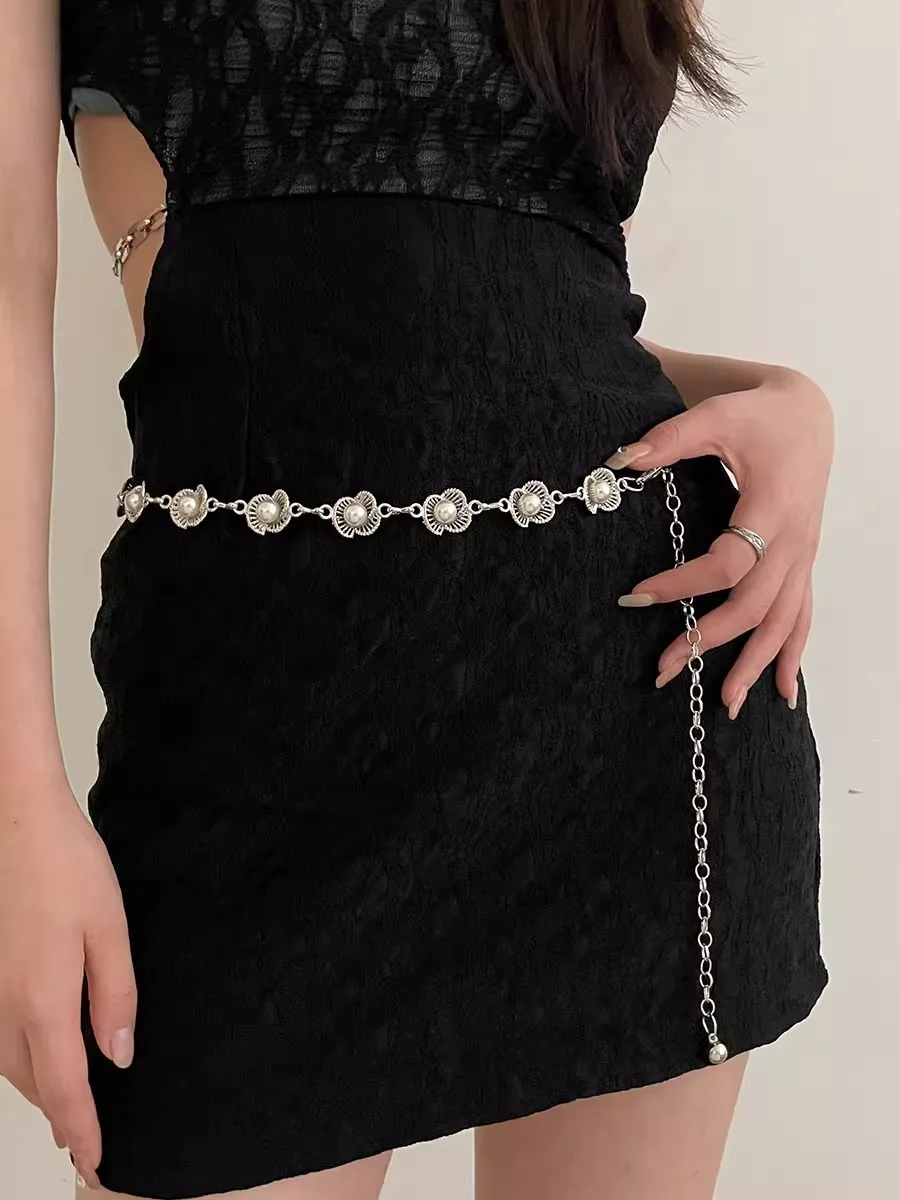 Small Fragrant Wind Waist Chain Female Decoration With Skirt New Summer Diamond Belt Han Clothing JK Uniform Accessories