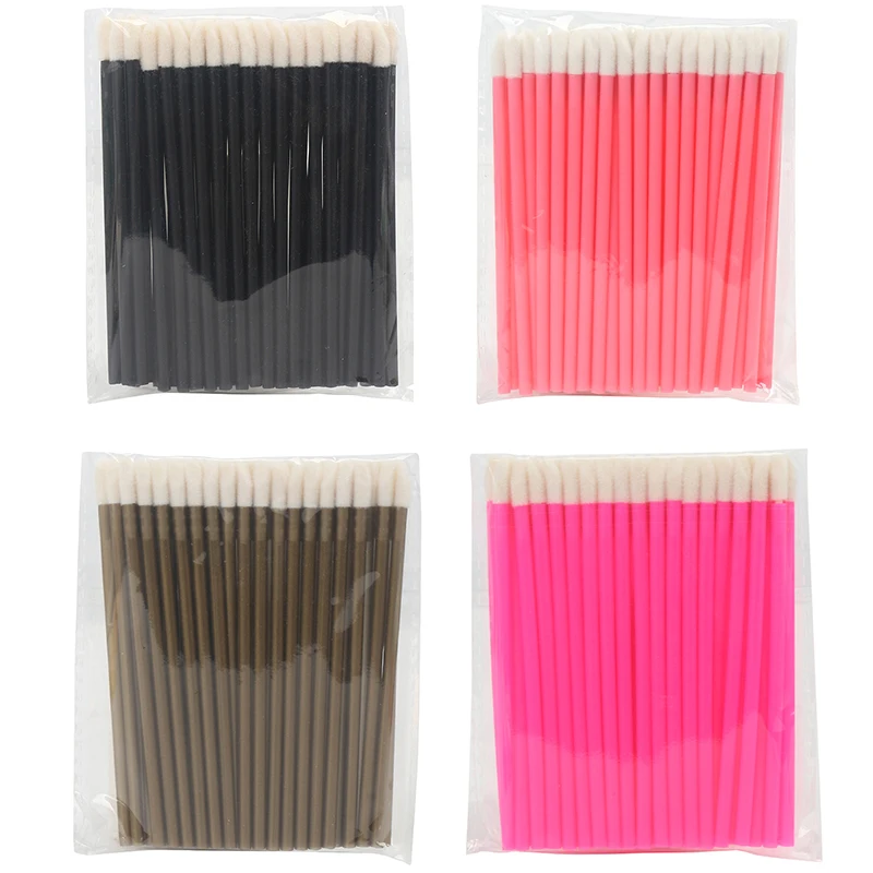 100 Stuks Wegwerp Lip Borstel Wimper Make-Up Kwasten Lash Extension Mascara Applicator Lipstick Wands Set Cosmetische Makeup Tools