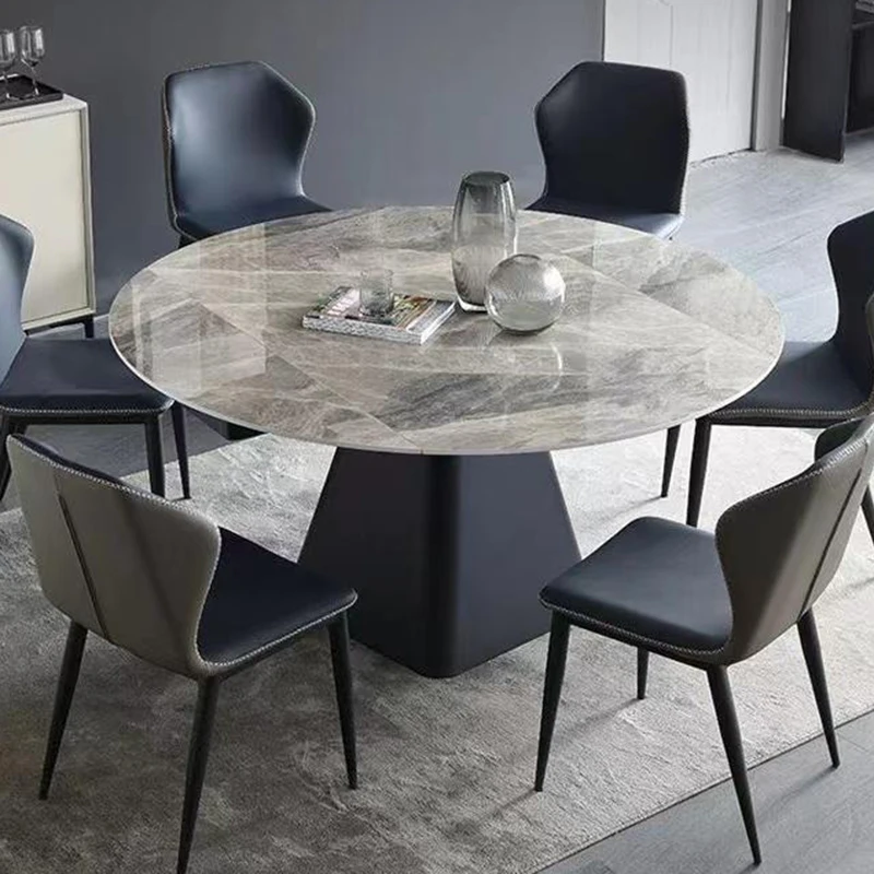 Dinning Tables Set Round Multifunction Dining Table Kitchen Round Extendable Luxury Elegant Reception Service Bwrdd Modern Rooms