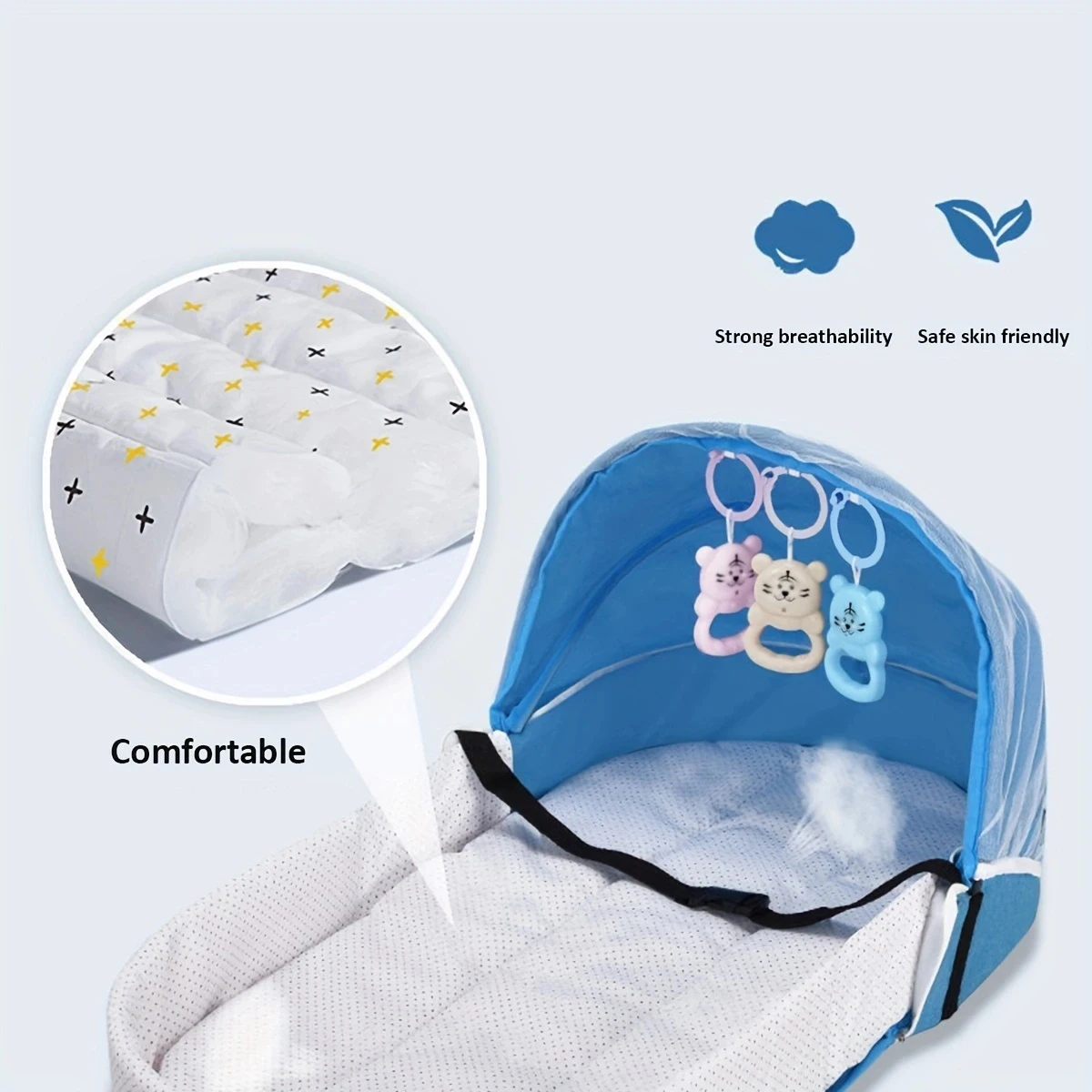 Baby portable foldable bed, cot, newborn, darling isolation, bionic for travel