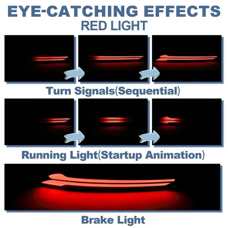 مصباح فرامل إشارة الانعطاف المتسلسل لسيارة جيب جراند شيروكي 2022-2025 ملحقات عاكس المصد الخلفي #5