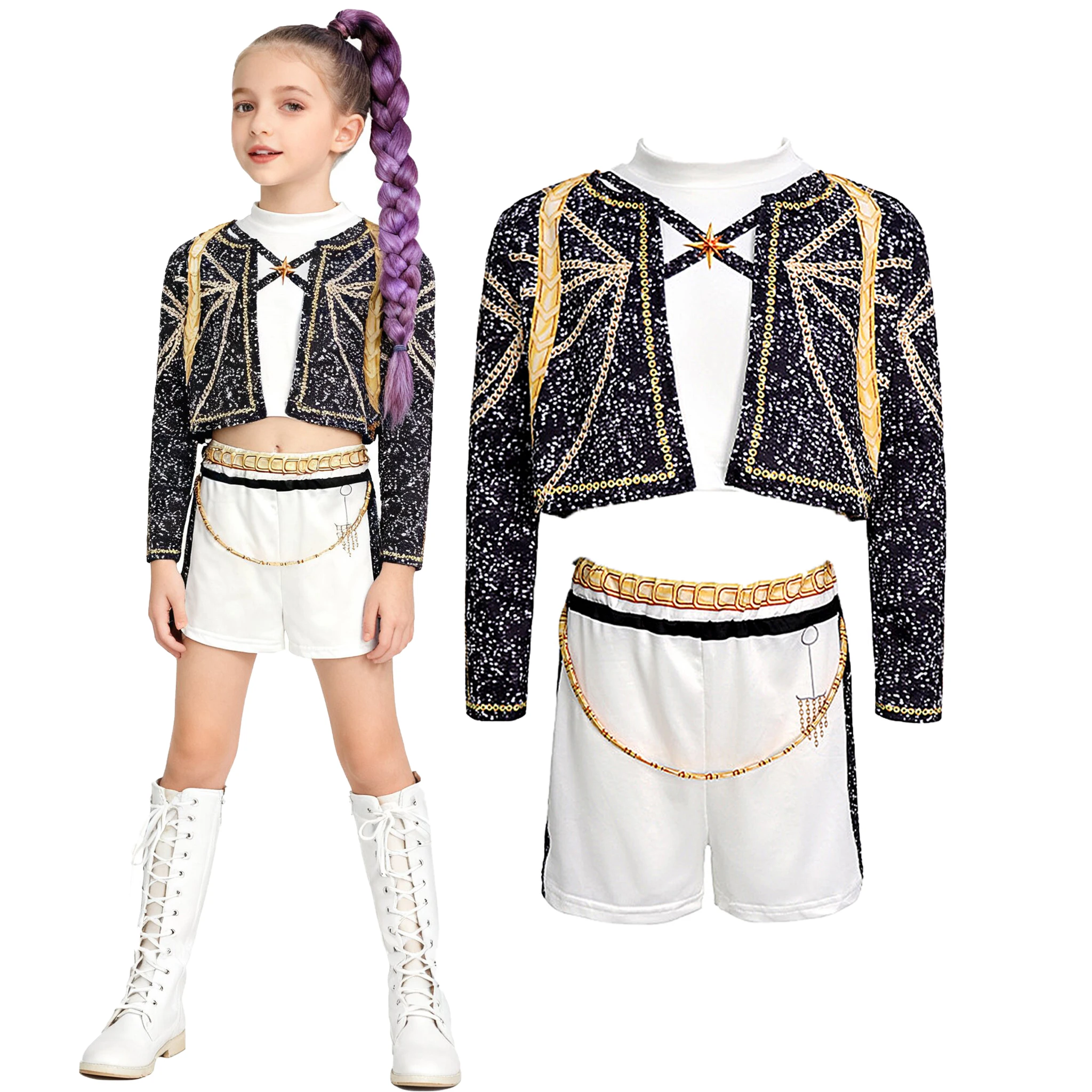 Disfraz de Cosplay para Fiesta de Cumpleaños de Verano para Niñas, 3 Piezas, Vestido Elegante para Boda, Baile de Graduación, Actuación en Escenario, Noche, Halloween, Ropa Infantil