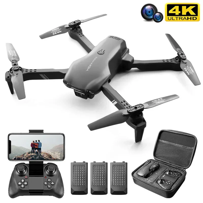 New V13 Mini Drone 4K HD Professional With 1080P Dual Camera 2.4G WIFi FPV Drones Foldable RC Quadcopter Gift Toy