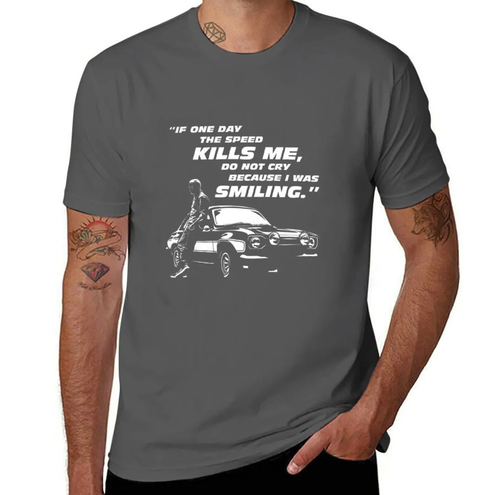 Paul Walker Tribute fast and furious T-Shirt Trendy Print Short Sleeve T-Shirt