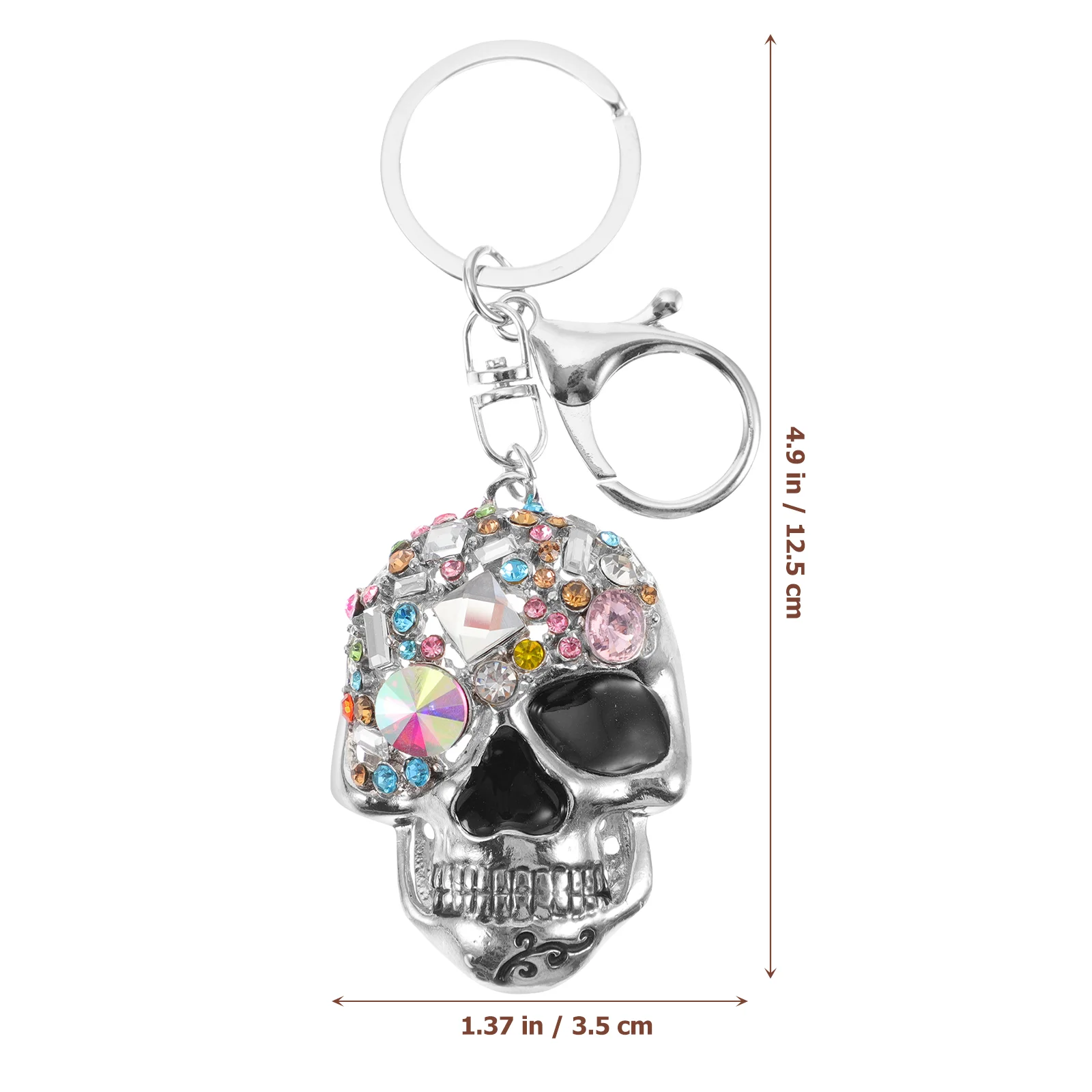 Lanyards for Keys Smart Holder Skull Keychain Purse Wristlet Bands Halloween Keyring Funny Hanging Decor Crystal