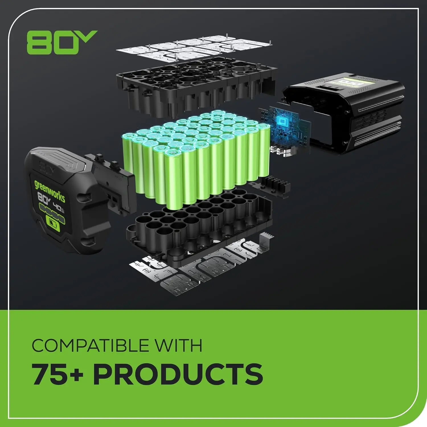 Cortacésped inalámbrico (empuje) sin escobillas de 80 V y 21 pulgadas (más de 75 herramientas compatibles), batería de 4,0 Ah y cargador rápido de 60 minutos incluidos