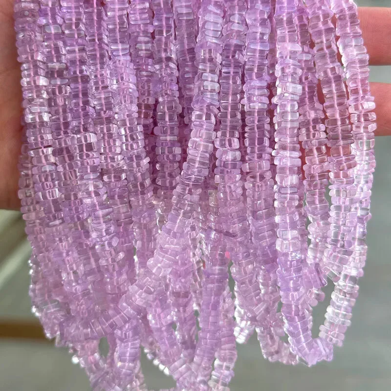 lavender Amethyst roundelle 4-6mm nature  for making jewelry necklace 40cm FPPJ wholesale loose beads