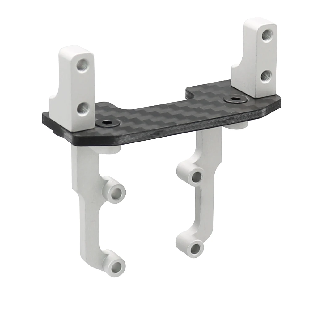 Carbon Fiber Metal Servo Mount Stand with Steering Link for 1/10 RC Crawler Car Axial SCX10 II 90046 AR44 Axle Upgrade Parts