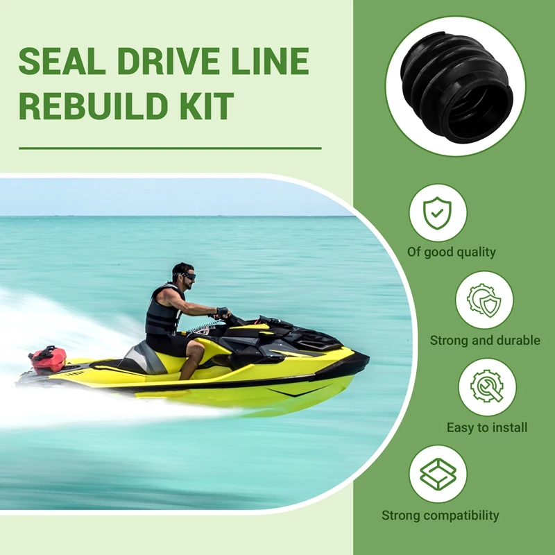 For Sea-Doo Seadoo BRP 4-TEC 130/155/185 GTI GTX RXP RXT GTR Carbon Ring Seal Drive Line Rebuild Kit & Boot