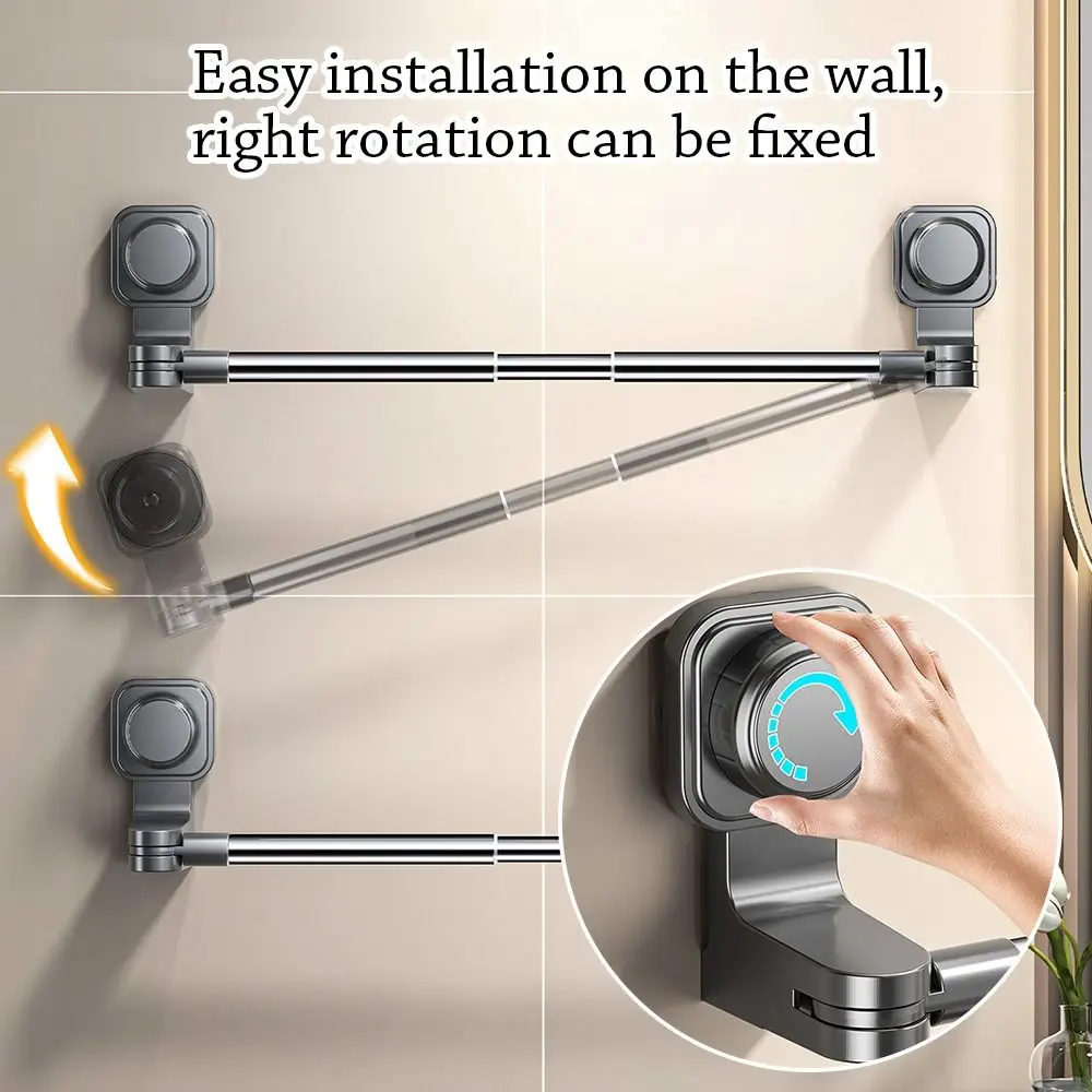 

Durable Suction Cup Towel Rack Adjustable Wall Mounted Slipper Rack Retractable Multipurpose Bathroom Storage Rod