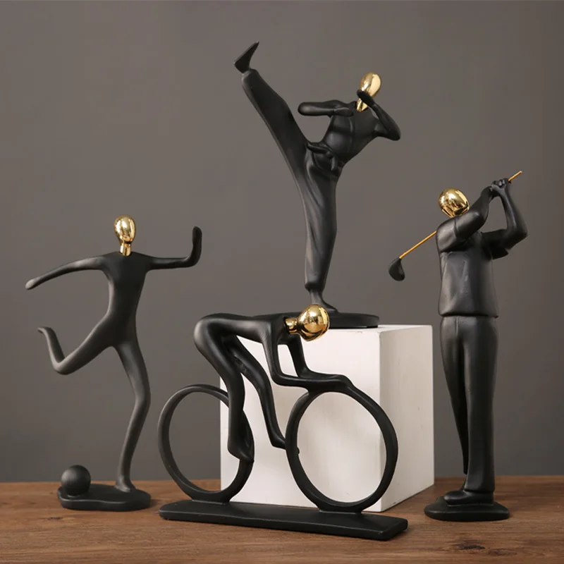 

Athlete figure sculpture abstract modern statue creative character ornaments home living room TV cabinet desk decorations