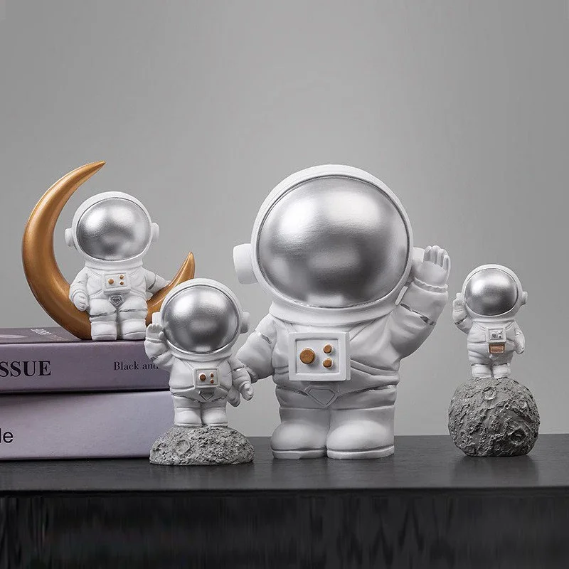 Astronaut Small Ornament Mobile Phone Holder, Desktop Decoration for Car Home Living Room, Resin Spaceman Home Decor