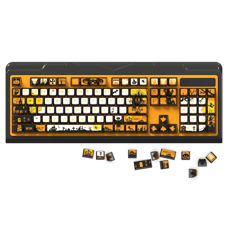 

Pudding Keycaps PBT ASA Profile Halloween Themed Keycap DIY Custom Layout Sublimation Cap For MX Switch Game Mechanical Keyboard