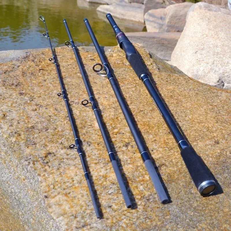 �y�Z�[�����z1.8m 2.1m Carbon 4 Pcs Spinning Casting Portable Fishing Rod H Power 10-40g Lure Fast Action Hard Lure Rod 12-20lb