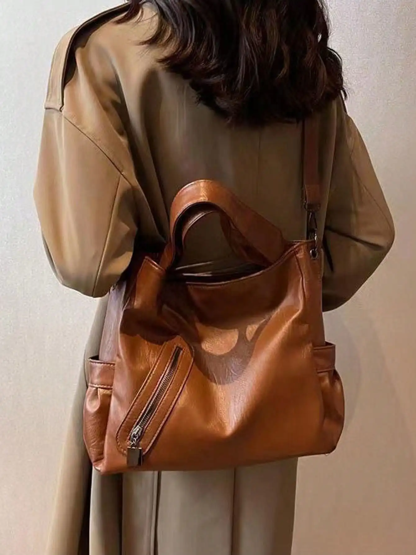 2024 A/W Neue PU-Ledertasche – Weiche Damen-Handtasche mit großem Fassungsvermögen/Schulter-/Umhängetasche
