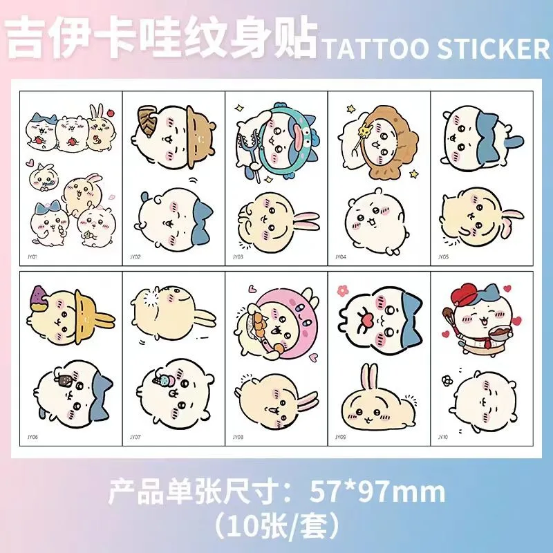 Chiikawa Tattoo Stickers Waterproof and Long-lasting Cartoon Cute High-value Stickers Set anime tattoo.