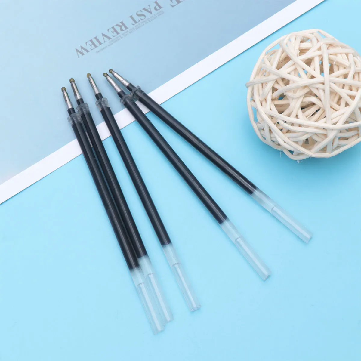 

12pc Black Gel Pen Refills 07mm Tip Non Toxic Ink Long Lasting Compatible Standard Pens for School Supplies Coloring Books