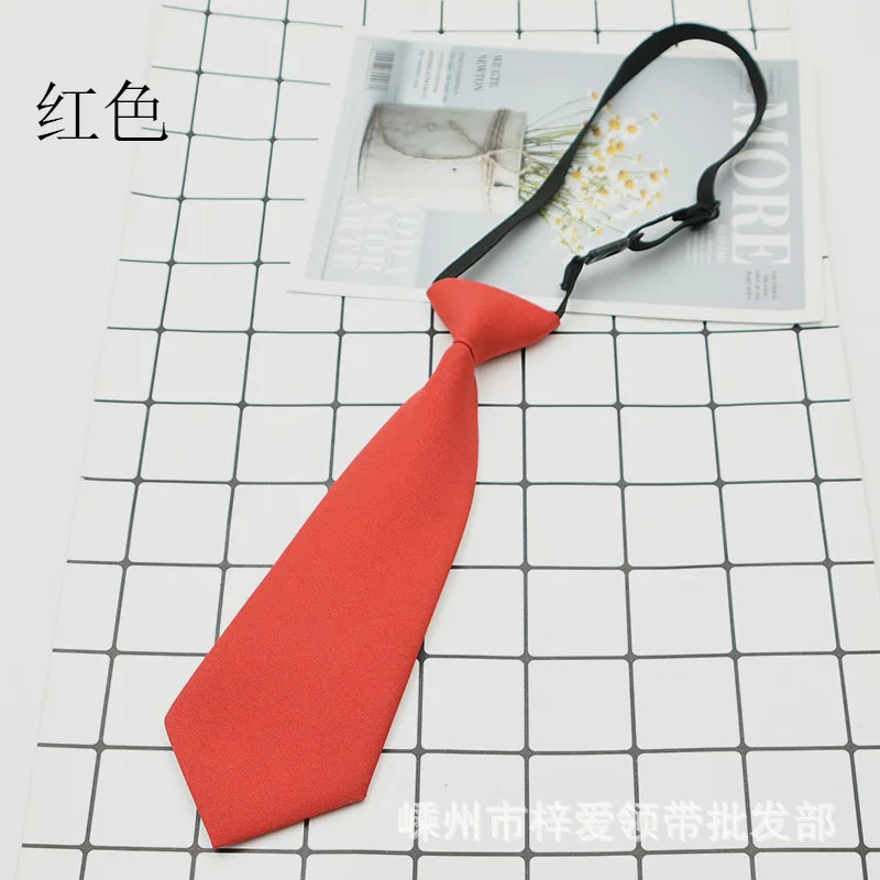 7*22CM Children's small Simple Clip on Tie Security Tie Doorman Steward Matte Funeral Tie for Men Women Students