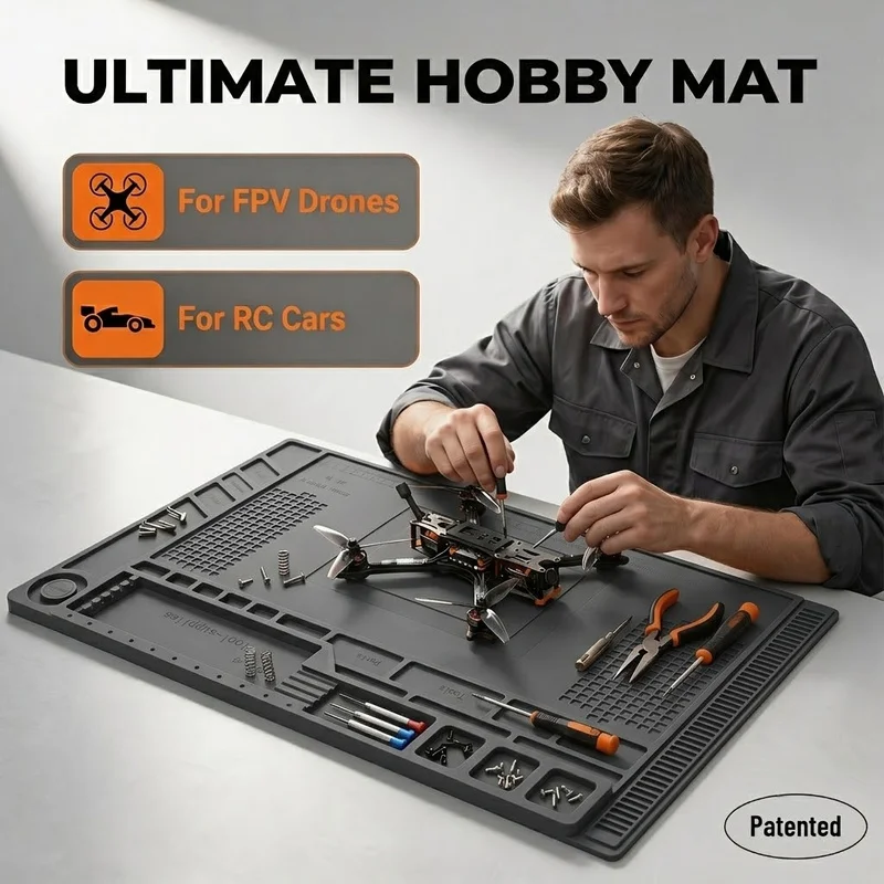 Magnetic RC Repair Work Mat 45x30cm Modular Parts Tray Desk Pad for FPV Drone Electronics Soldering DIY Hobby Bench