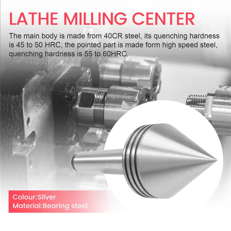 1Pcs Lathe Milling Center MT2 High Accuracy Live Revolving Center Medium Lathe Machine Tool Accessory For CNC Cutter-A57M