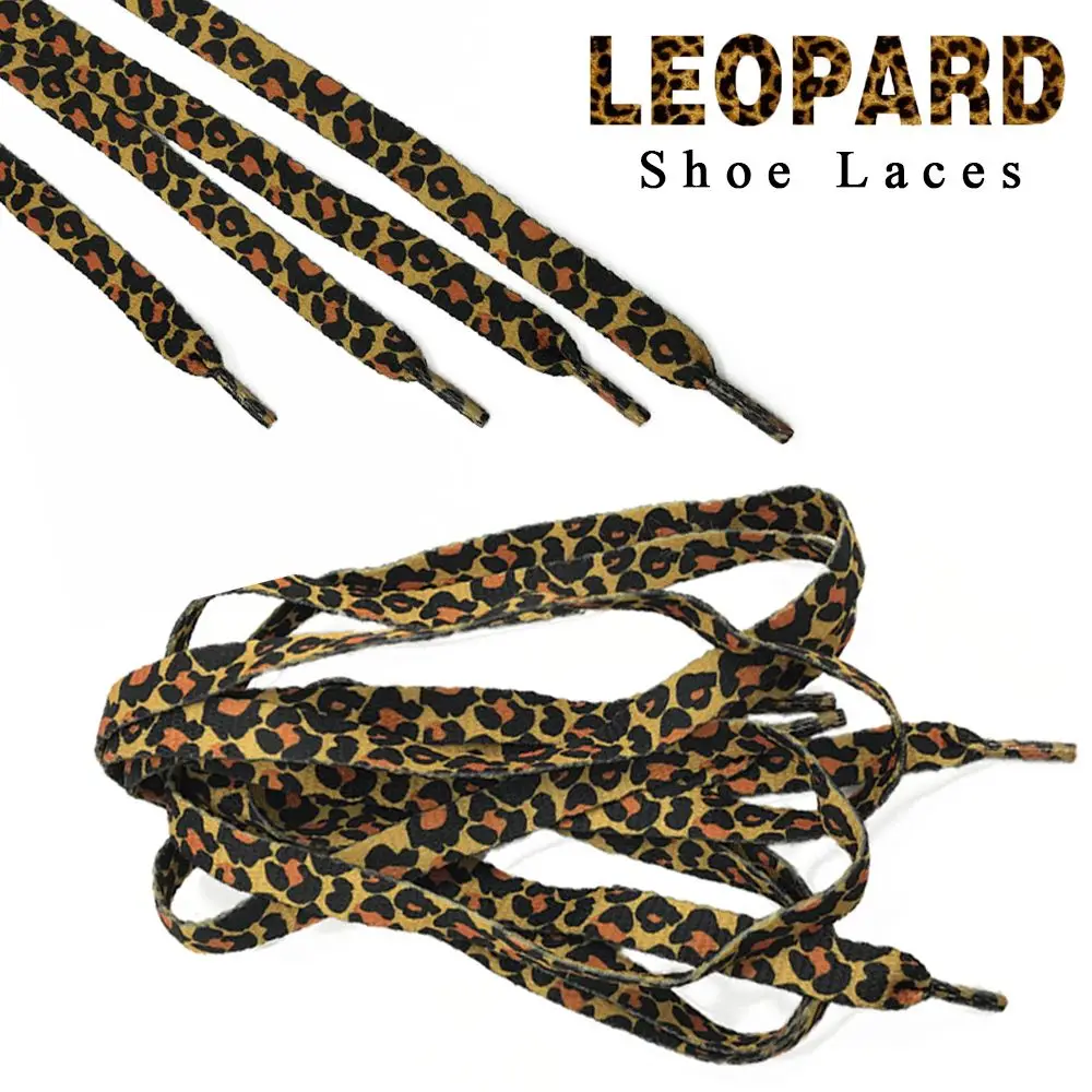 I più nuovi 1 paio di accessori per scarpe Decorazioni per scarpe Lacci stampati con stampa leopardata Lacci piatti Lacci per scarpe