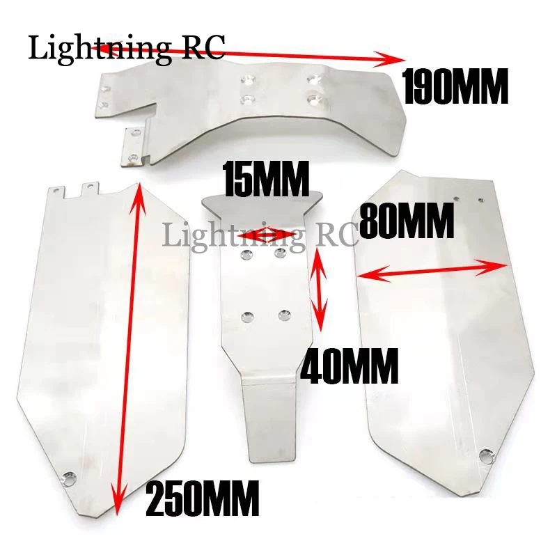 

1 Set Stainless Steel Metal Bumper Chassis Armor Protection Skid Plate For 1/10 RC Car Slash 4x4 dead mouse 727