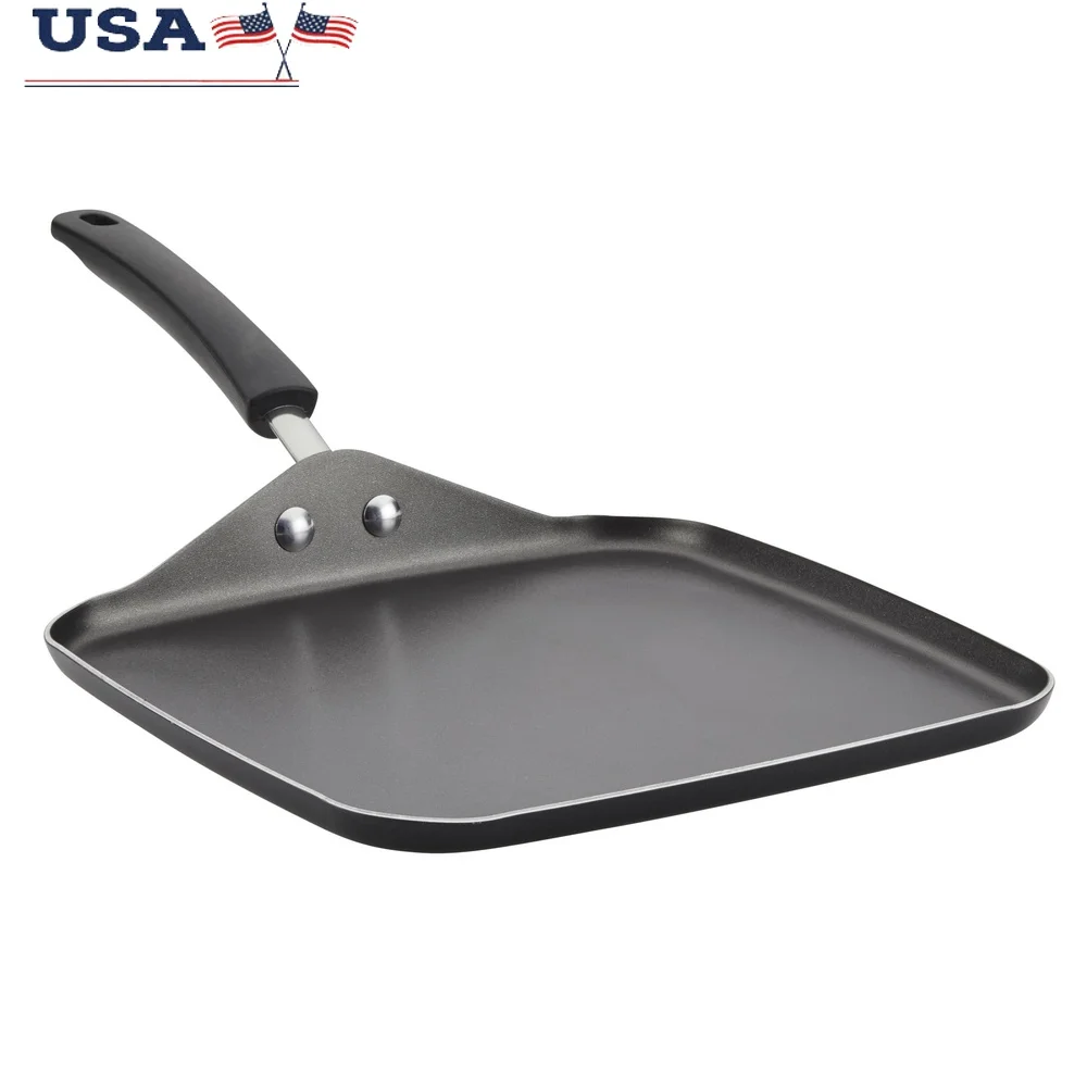 Dishwasher Safe Nonstick Aluminum Square Griddle 11 Inch Heavy Duty Kitchen Cookware Oven Safe Durable Easy Clean  DiamondMax