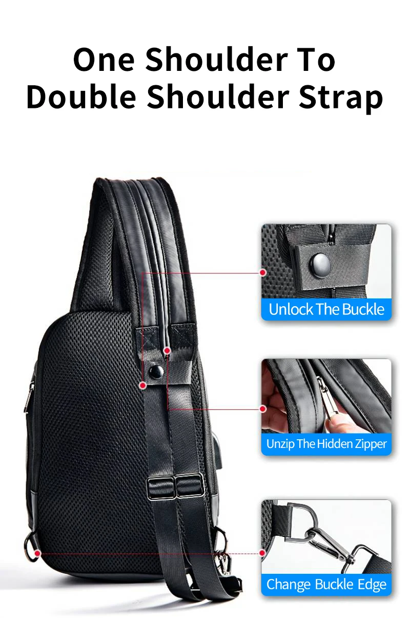 SIYUAN 2022 New Chest Bag Man Business zaino a tracolla multifunzione zaino da viaggio sportivo da ciclismo impermeabile